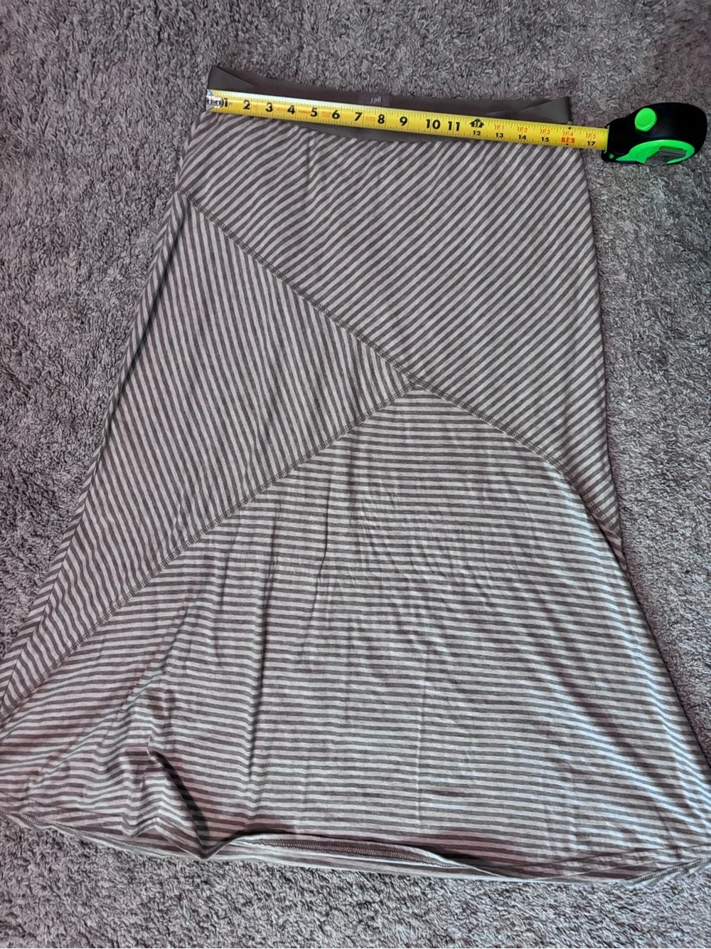 J. Jill Diagonal Stripe Maxi Skirt in Gray and White Size Medium - Picture 7 of 9